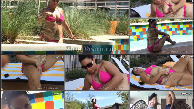 Tattooed Hairy MILF Kobra Commander Relaxes by the Pool